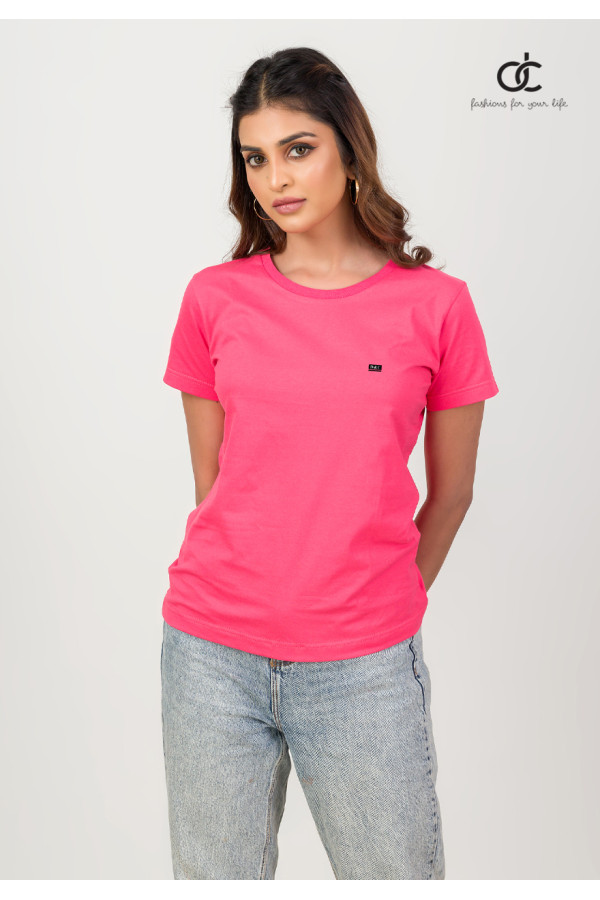 8230 Pink Plain T-Shirt
